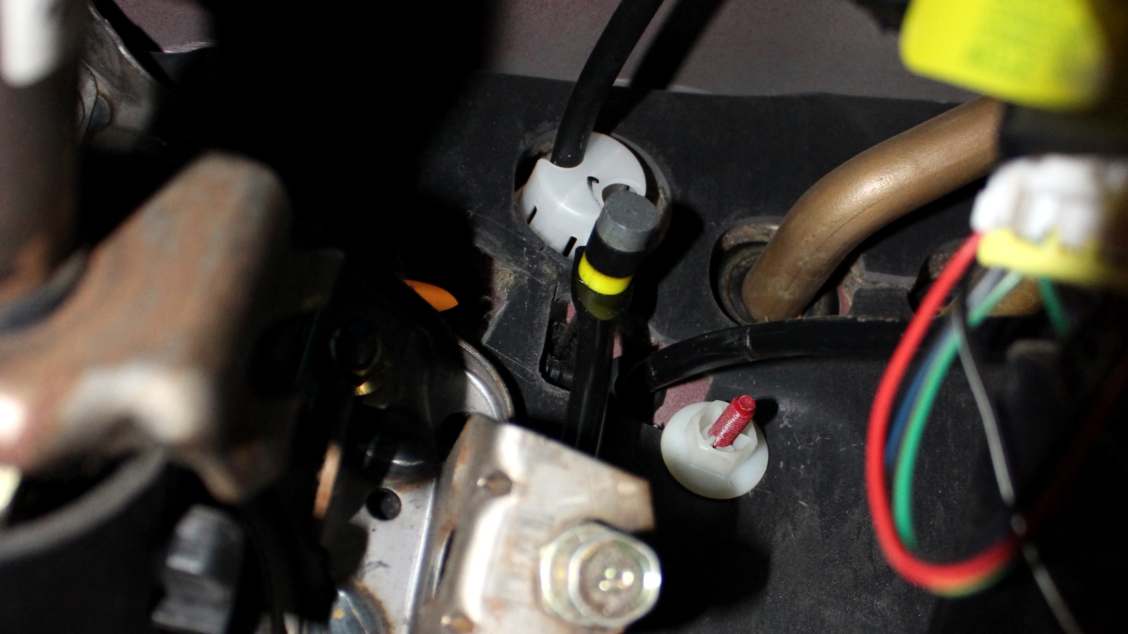 Miata throttle cable connected to gas pedal